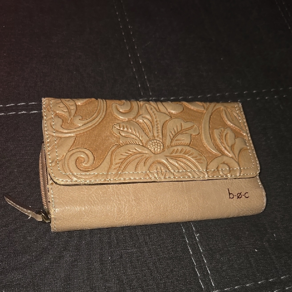 b.o.c. Tan Floral Embossed Women's Wallet
